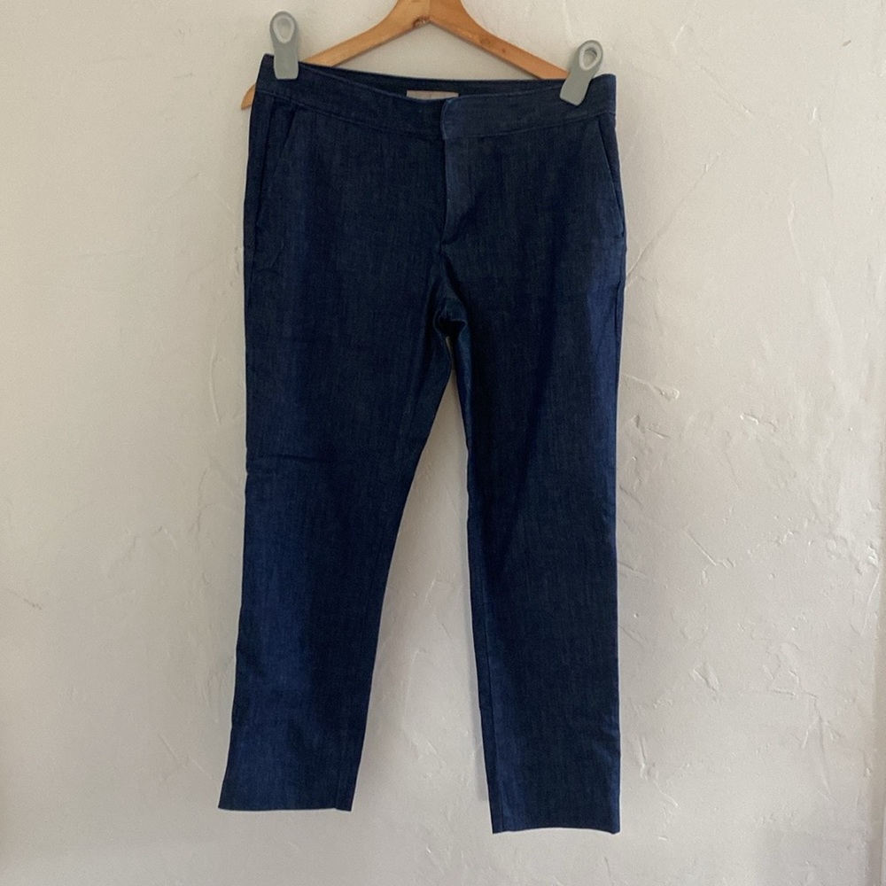 Banana Republic Hampton Fit Crop Pants Lot 2 Black & Denim Blue Women's Size 6